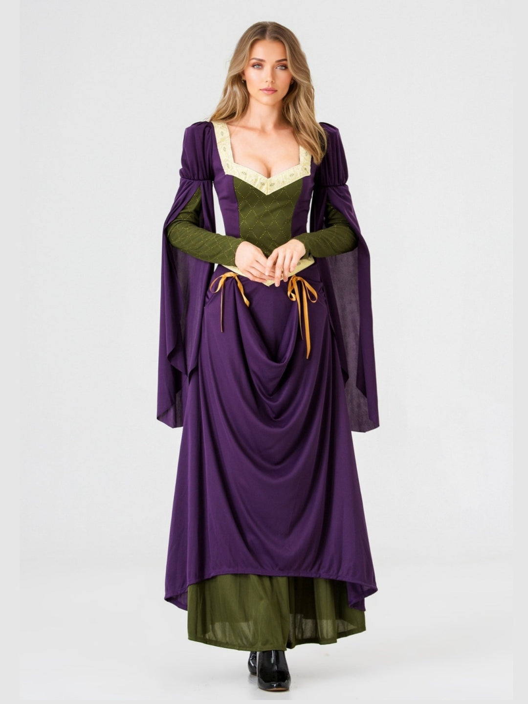 A-Line/Princess Long Sleeves Floor-Length Medieval Renaissance Cocktail Dress