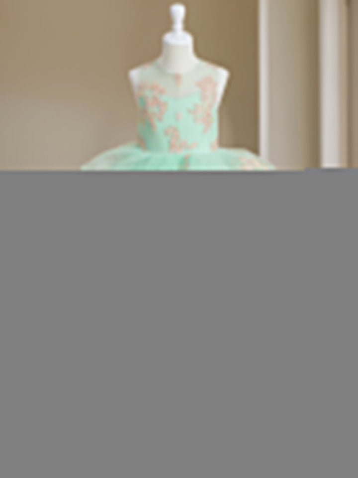 Ball-Gown Scoop Neck Sleeveless Floor-Length Flower Girl Dress