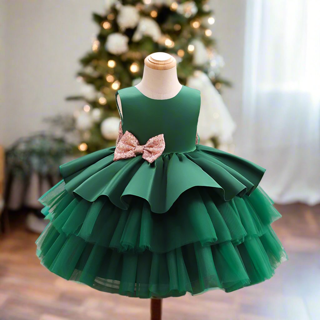 Ball-Gown Scoop Neck Sleeveless Knee-Length Flower Girl Dress with Bowknot