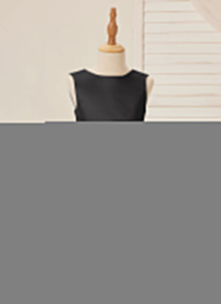 Ball-Gown/Princess Satin Tulle Knee-length Flower Girl Dress