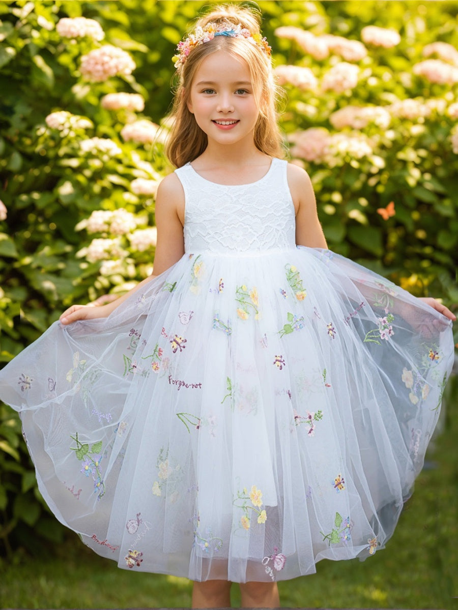 Tulle Knee-length Lace Embroidery Dress