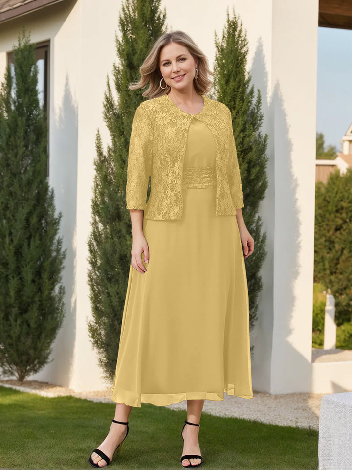 A-Line/Princess Mother of the Bride Dresses with Applique & Jacket