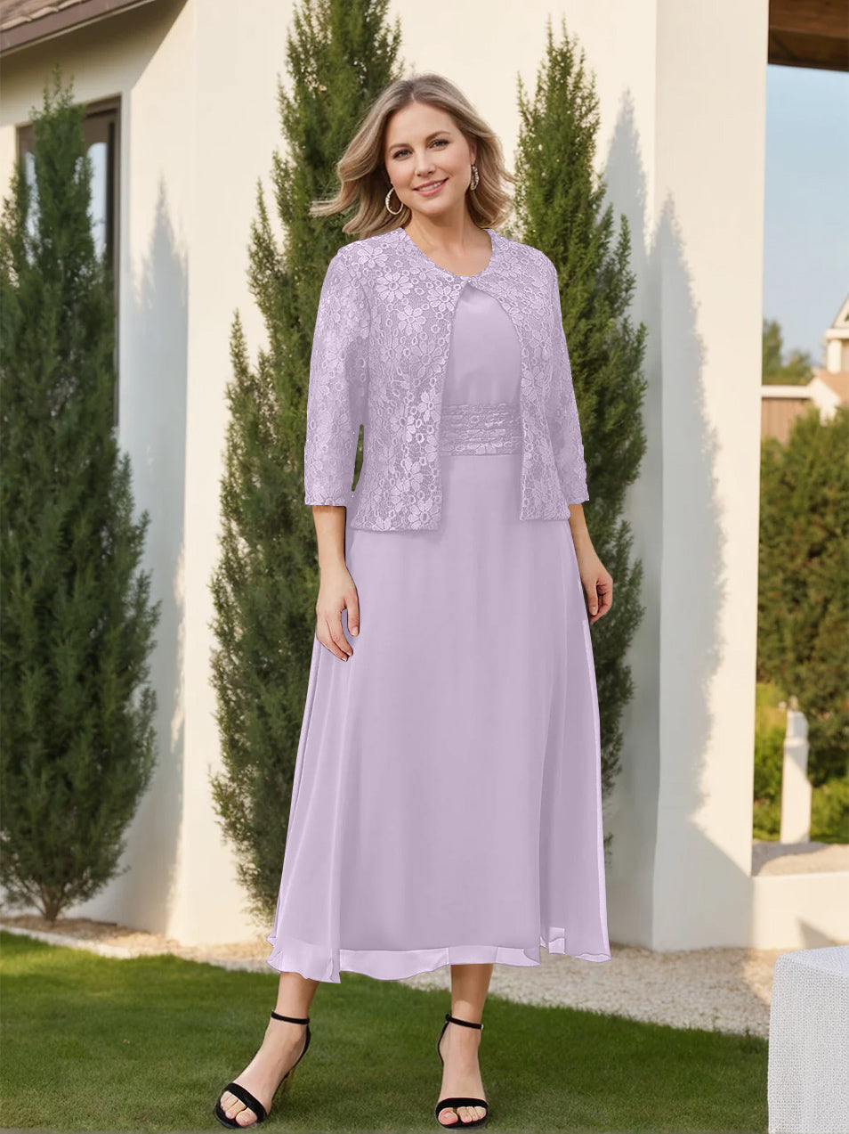 A-Line/Princess Mother of the Bride Dresses with Applique & Jacket
