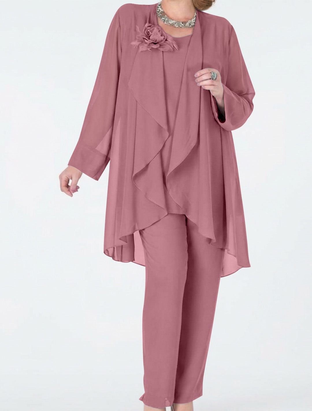 Chiffon Mother of the Bride Pantsuits with Jacket