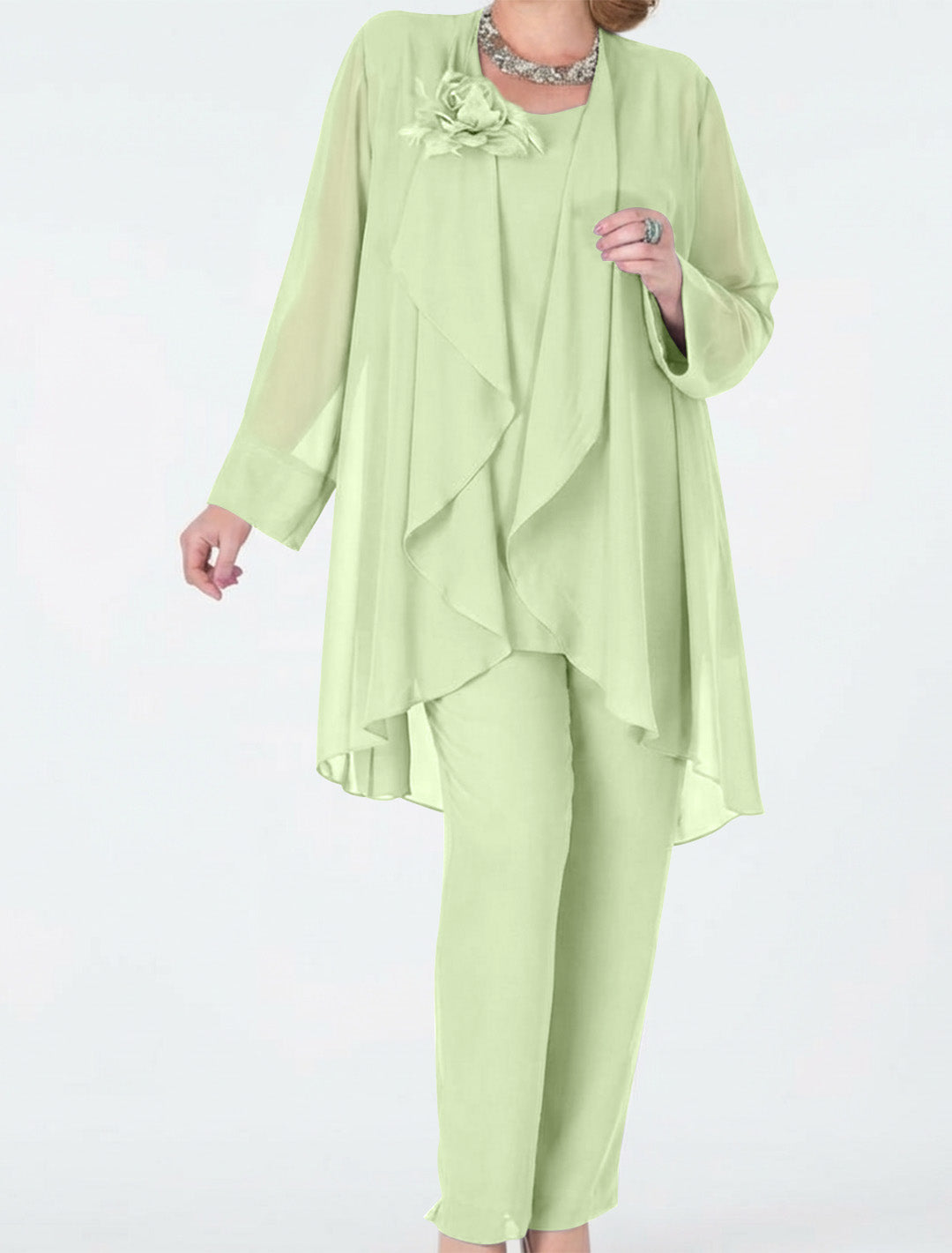 Chiffon Mother of the Bride Pantsuits with Jacket