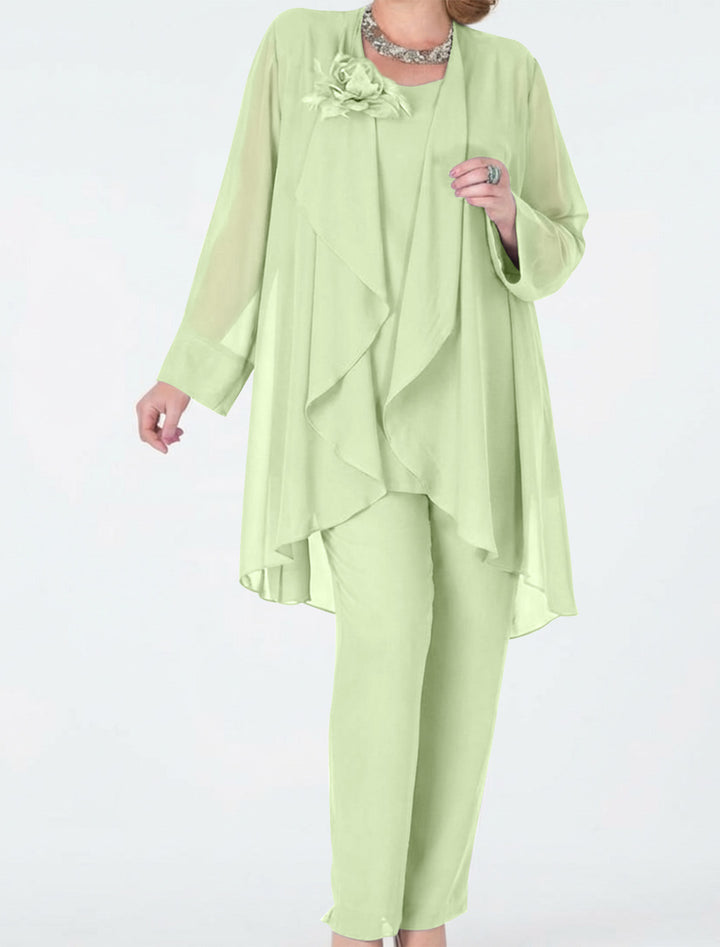Chiffon Mother of the Bride Pantsuits with Jacket