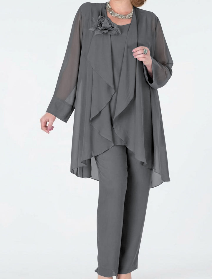 Chiffon Mother of the Bride Pantsuits with Jacket