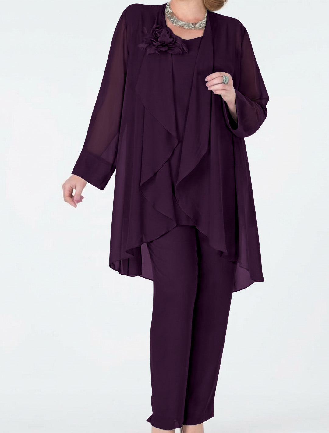 Chiffon Mother of the Bride Pantsuits with Jacket