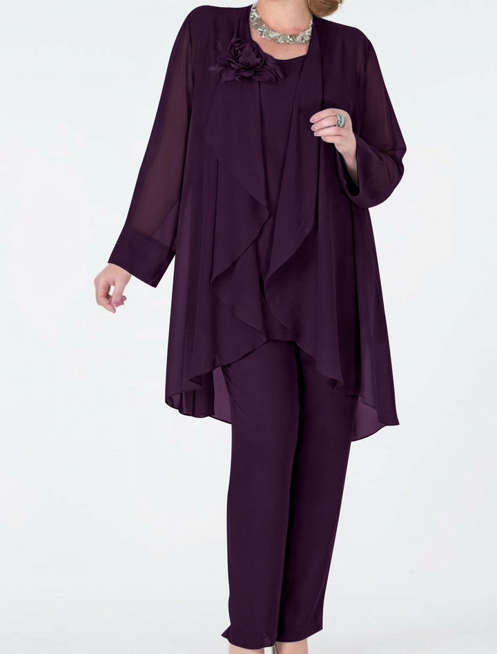 Chiffon Mother of the Bride Pantsuits with Jacket
