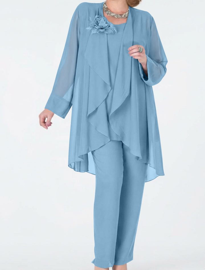 Chiffon Mother of the Bride Pantsuits with Jacket