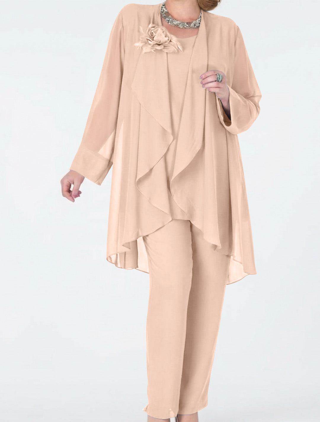 Chiffon Mother of the Bride Pantsuits with Jacket