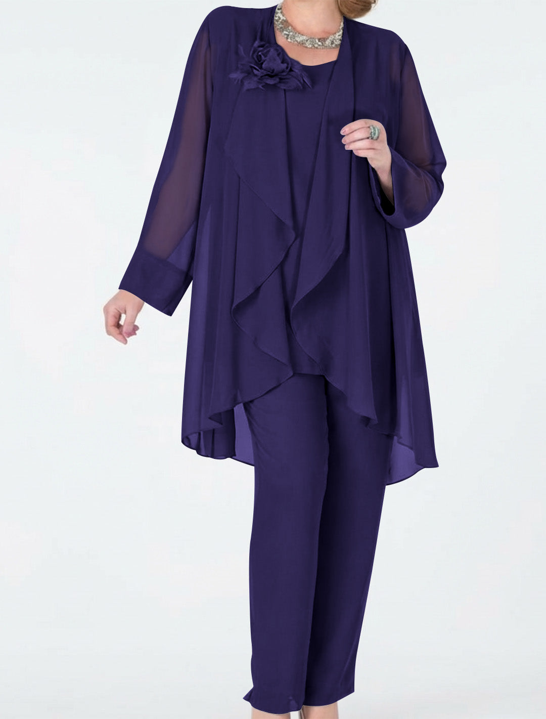 Chiffon Mother of the Bride Pantsuits with Jacket