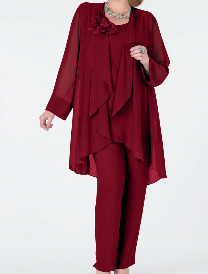 Chiffon Mother of the Bride Pantsuits with Jacket
