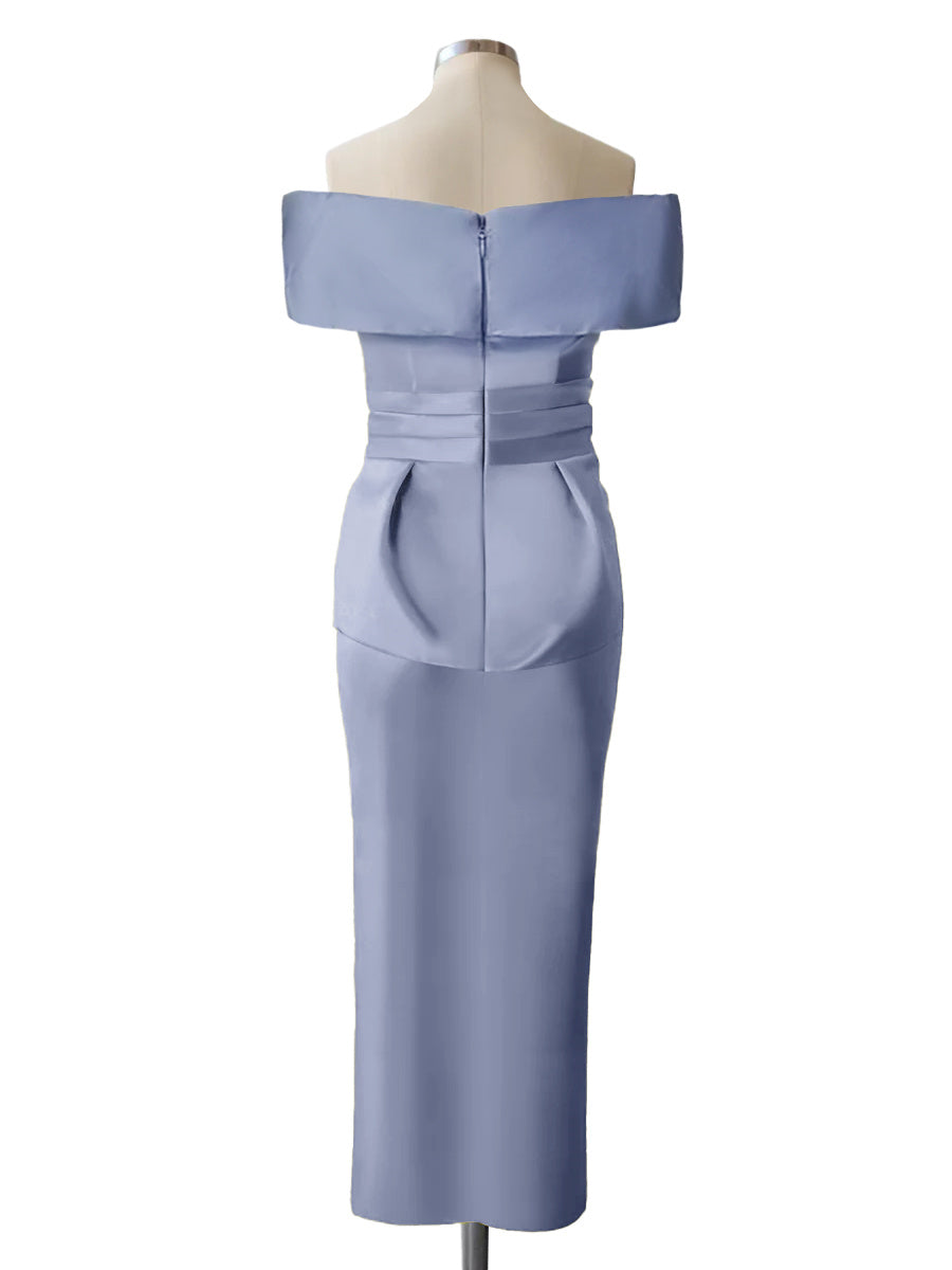Sheath/Column Off-the-Shoulder Sleeveless Ankle-Length Mother of the Bride Dresses With Pure Colour