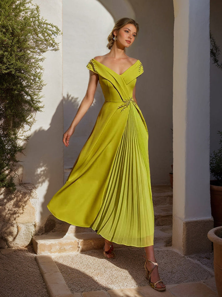 A-Line/Princess Off-the-Shoulder Sleeveless Mother of the Bride & Groom Dresses with Ruffles