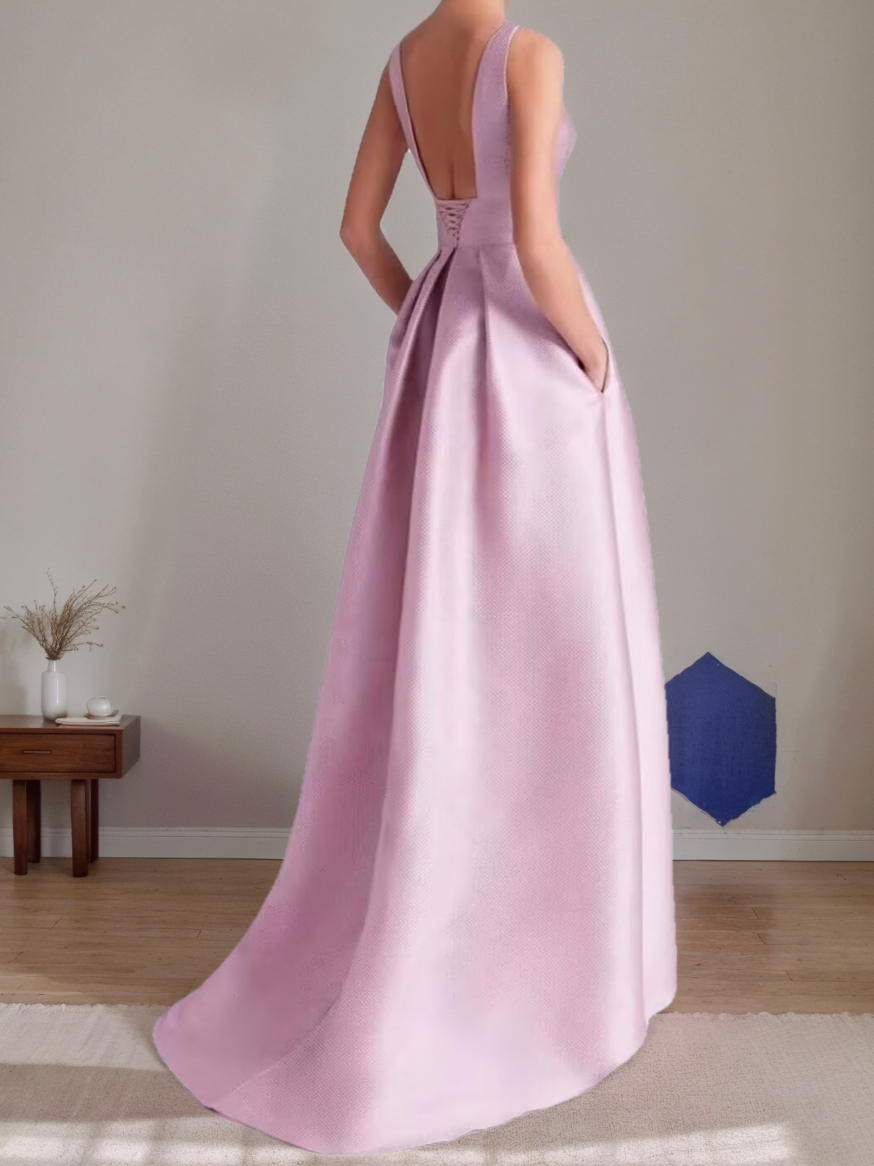 A-Line/Princess Scoop Sleeveless Asymmetrical Mother of the Bride & Groom Dresses with Flowers
