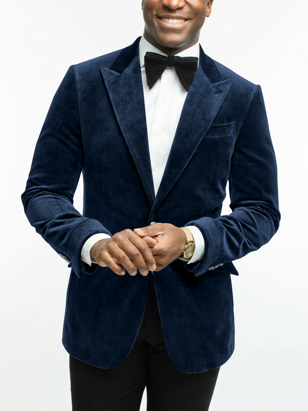 Green Men's Tailored Fit Single Breasted One-button Velvet Formal Jacket