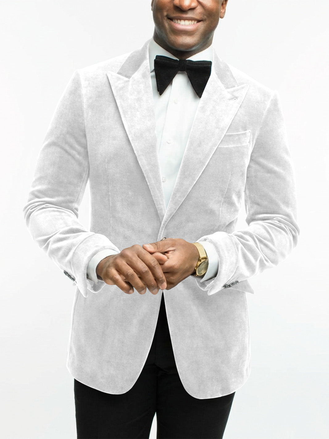 Green Men's Tailored Fit Single Breasted One-button Velvet Formal Jacket