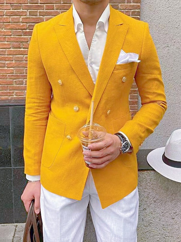 Men's Tailored Fit Single Breasted Two-buttons Blazer Jacket