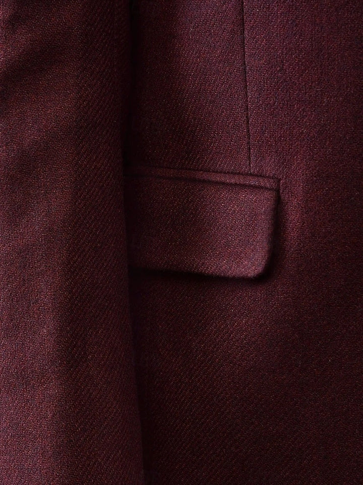 Men's Solid Coloured 3 Piece Business Retro Vintage Tailored Fit Single Breasted Two-buttons Tweed Wedding Party Suits
