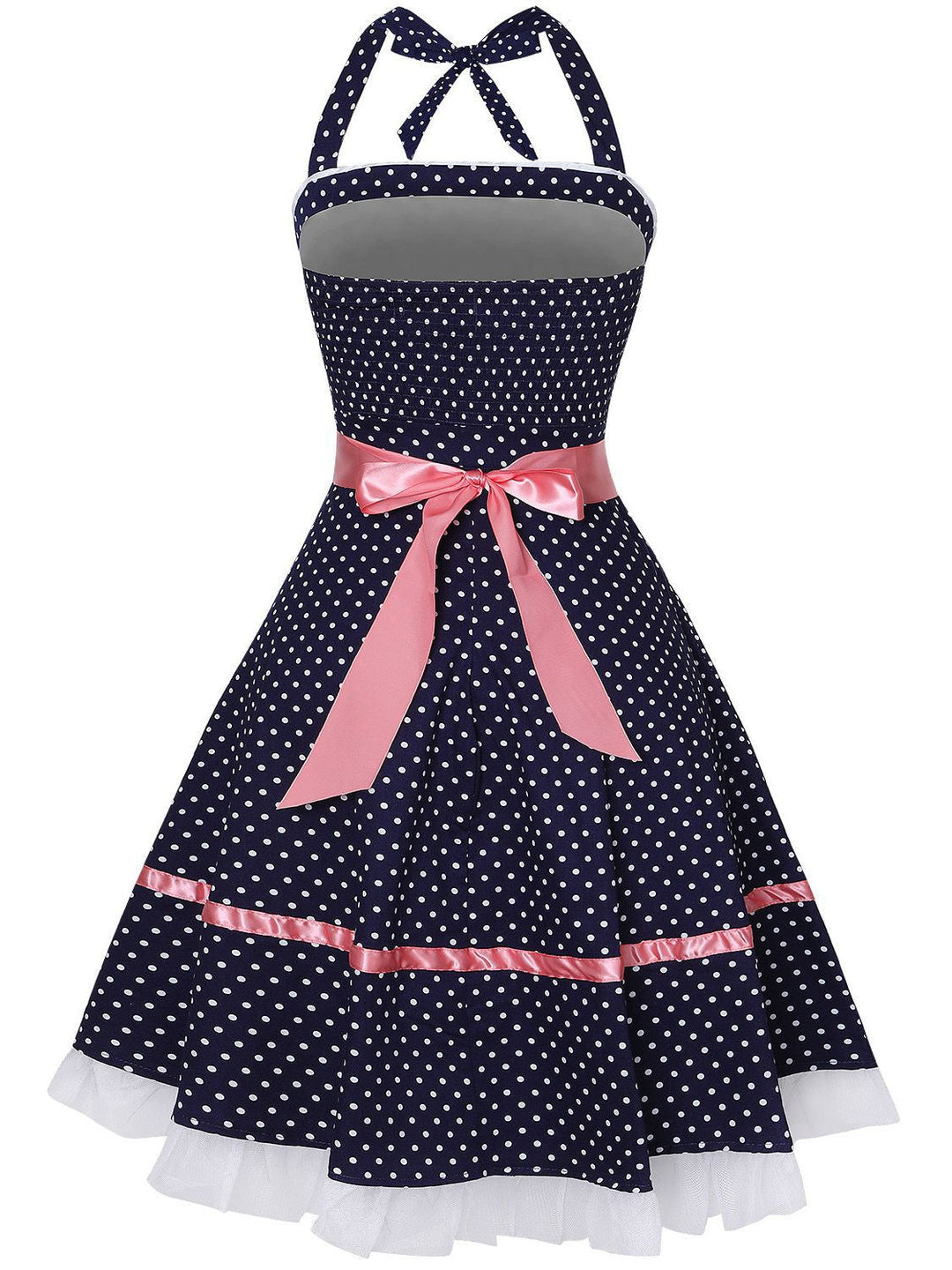 Short/Mini Polyester Halter Neck Sleeveless Retro Vintage Women's Vintage Dresses