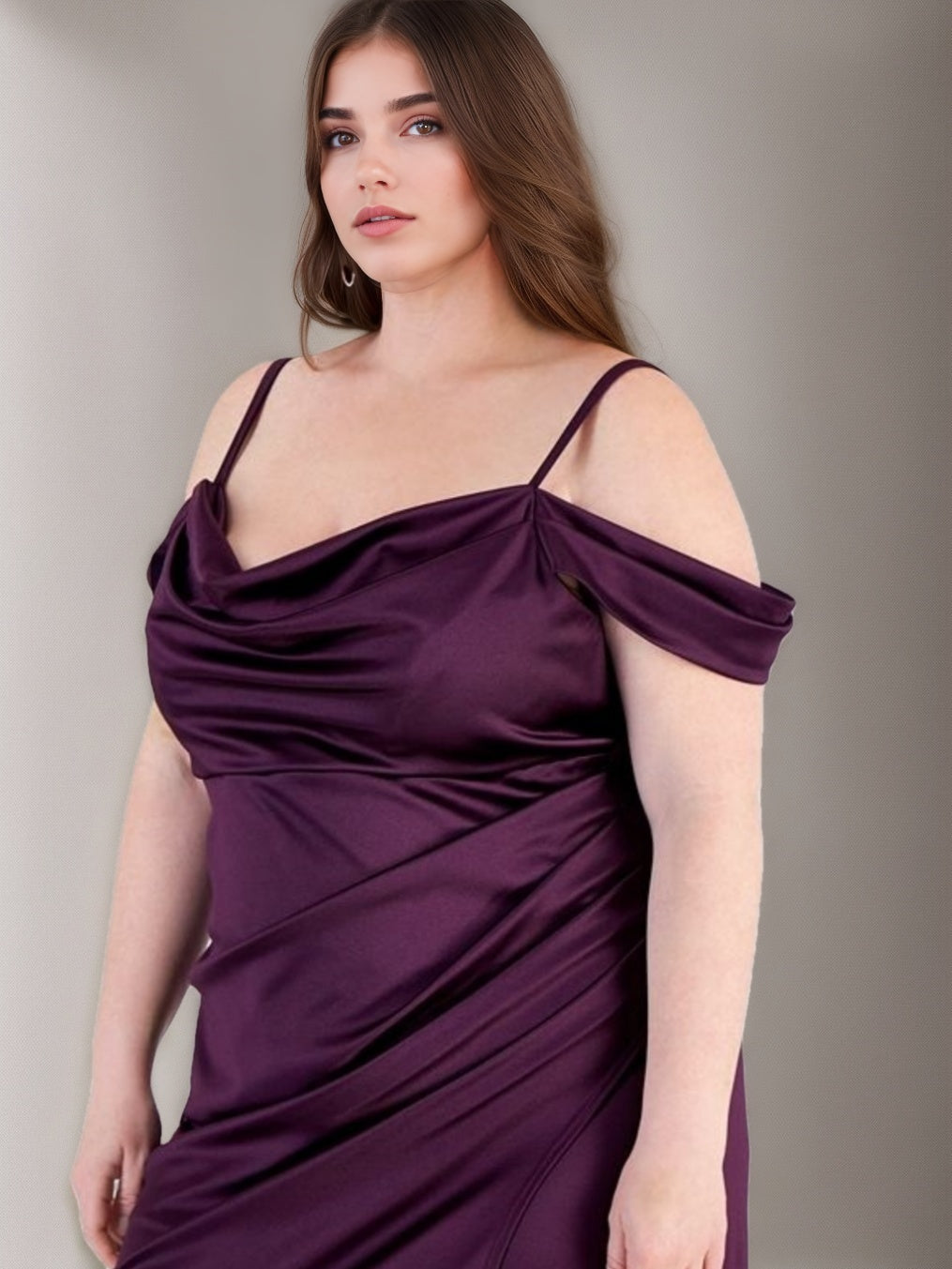 A-Line/Princess Spaghetti Straps Sleeveless Ankle-Length Plus Size Prom Dresses With Ruffles & Split Side