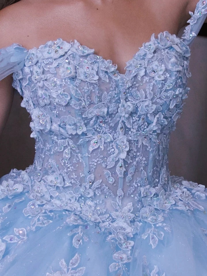 Ball Gown Off-the-Shoulder Sleeveless Floor-length Long Prom Dresses with Sequins