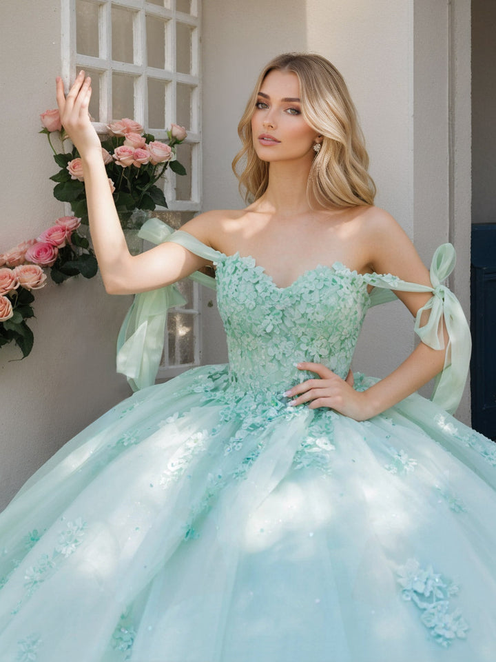 Ball Gown Off-the-Shoulder Sleeveless Floor-length Long Prom Dresses with Sequins