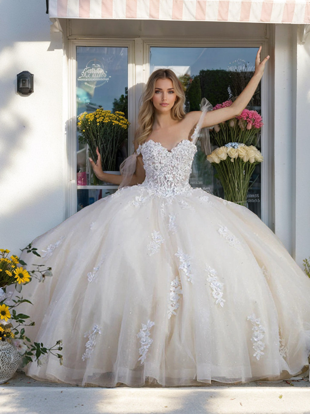 Ball Gown Off-the-Shoulder Sleeveless Floor-length Long Prom Dresses with Sequins