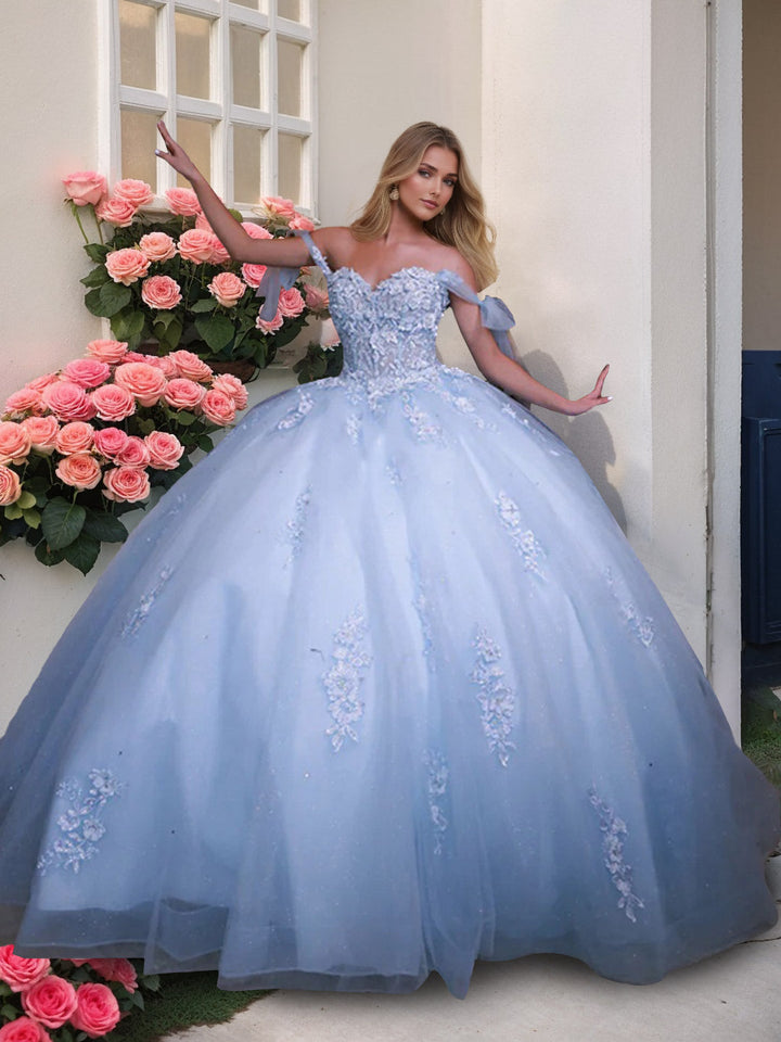 Ball Gown Off-the-Shoulder Sleeveless Floor-length Long Prom Dresses with Sequins