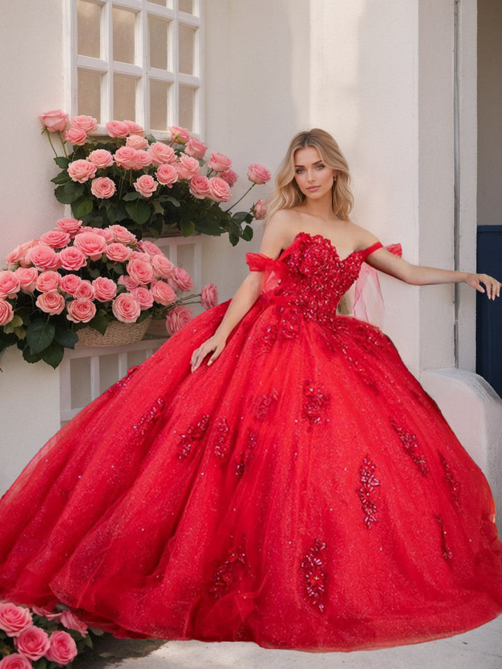 Ball Gown Off-the-Shoulder Sleeveless Floor-length Long Prom Dresses with Sequins
