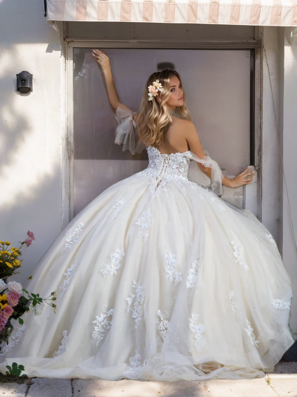 Ball Gown Off-the-Shoulder Sleeveless Floor-length Long Prom Dresses with Sequins