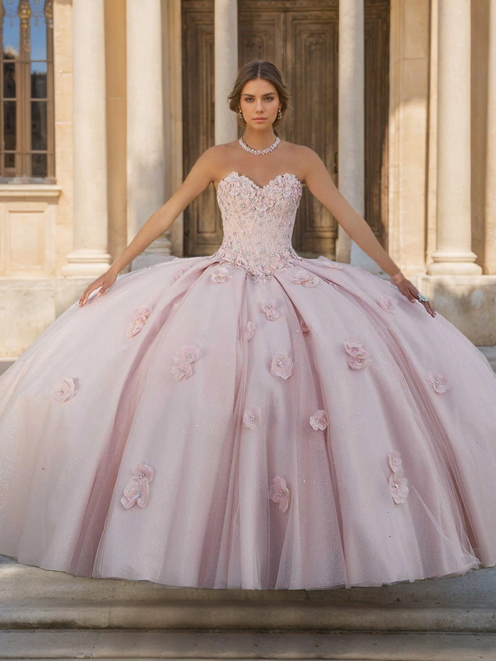 Ball Gown Sweetheart Strapless Sleeveless Floor-length Lace Tulle Long Prom Dresses with Sequins & Flowers