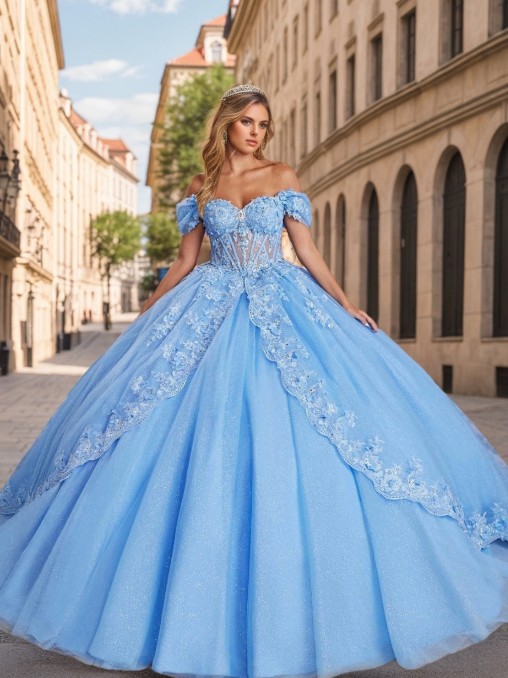 Ball Gown Sweetheart Off-the-Shoulder Sleeveless Floor-length Lace Long Prom Dresses with Appliques & Beads