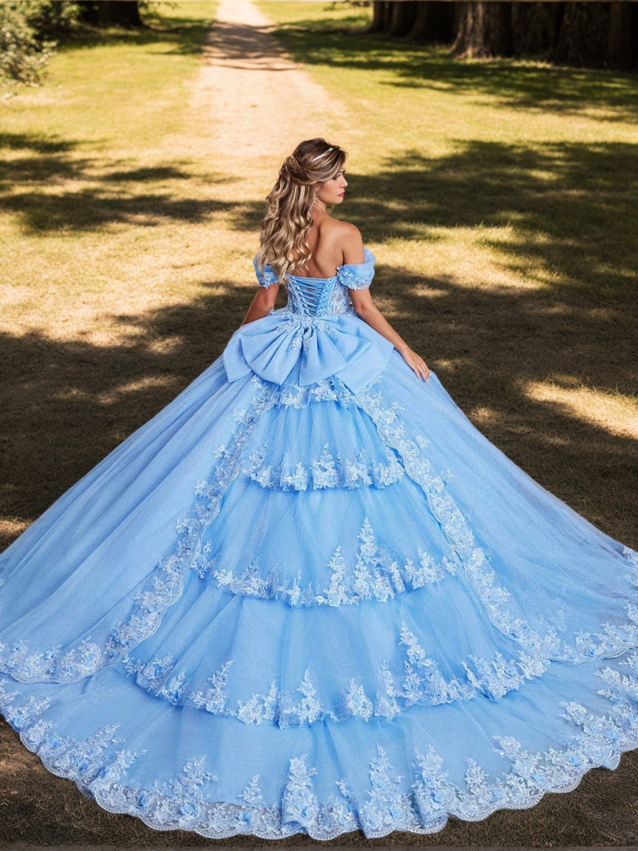 Ball Gown Sweetheart Off-the-Shoulder Sleeveless Floor-length Lace Long Prom Dresses with Appliques & Beads