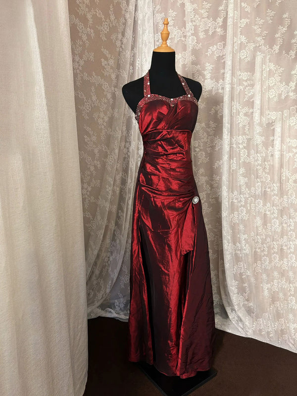 Sheath/Column Sweetheart Spaghetti Straps Sleeveless Floor-Length Taffeta Prom Dresses with Ruched & Appliques