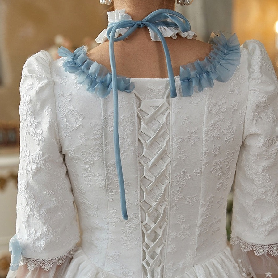 Ball Gown Square Neck Half Sleeves Floor-Length Halloween Carnival Party Evening Masquerade Rococo Victorian Vintage Inspired Dress