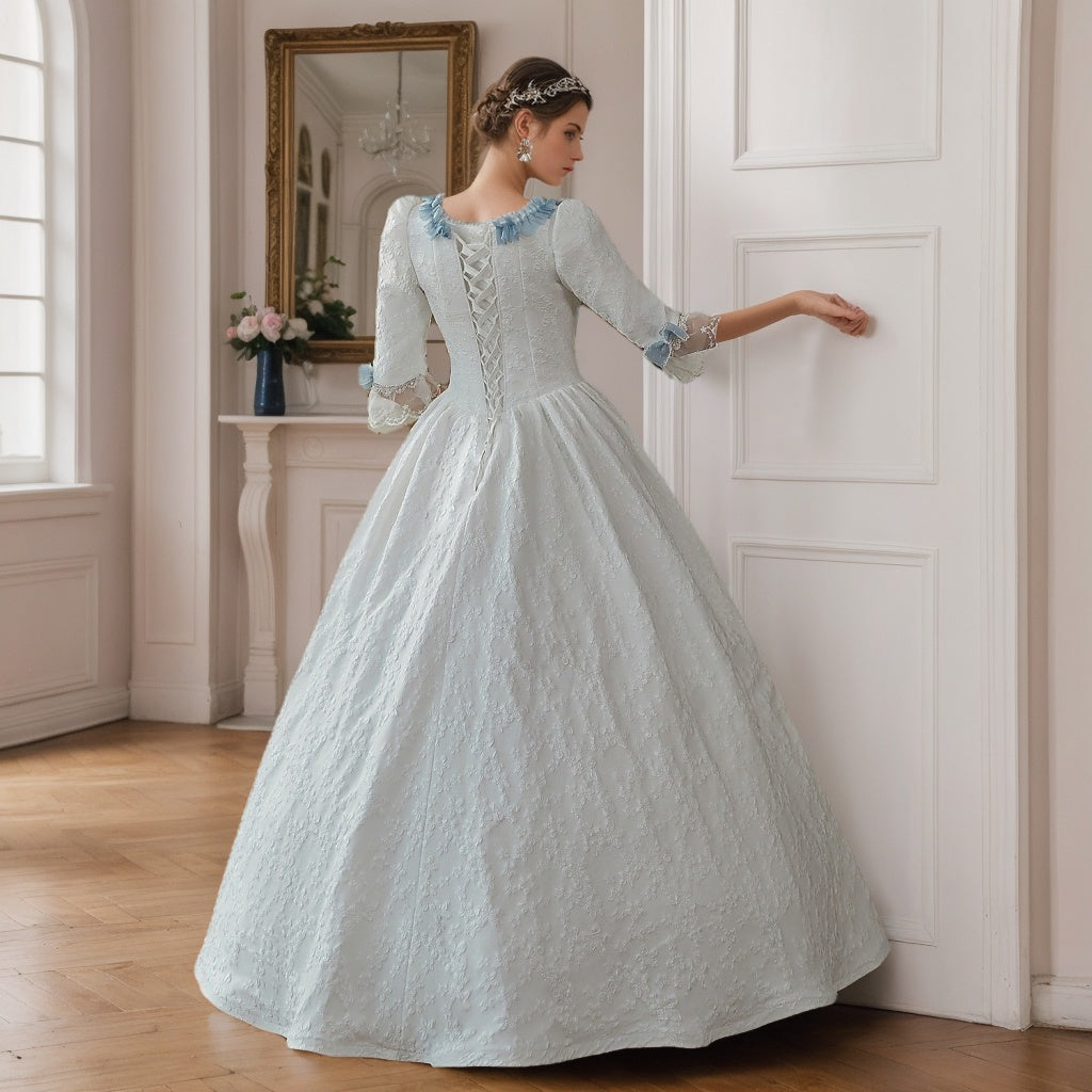 Ball Gown Square Neck Half Sleeves Floor-Length Halloween Carnival Party Evening Masquerade Rococo Victorian Vintage Inspired Dress