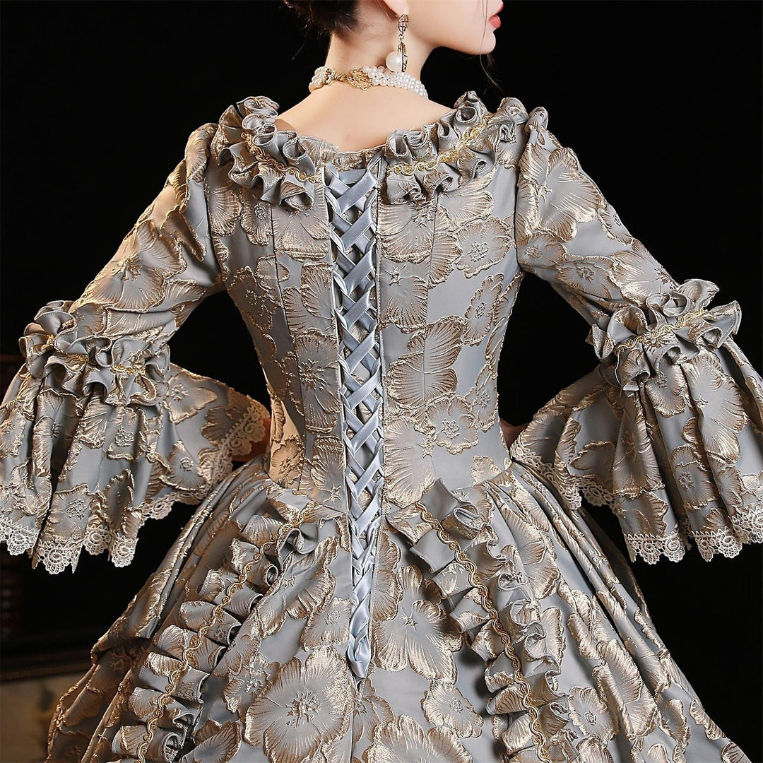 Ball Gown Square Neck 3/4 Length Sleeve Royal Halloween Gothic Rococo Victorian Dress Party Costume Prom Dress