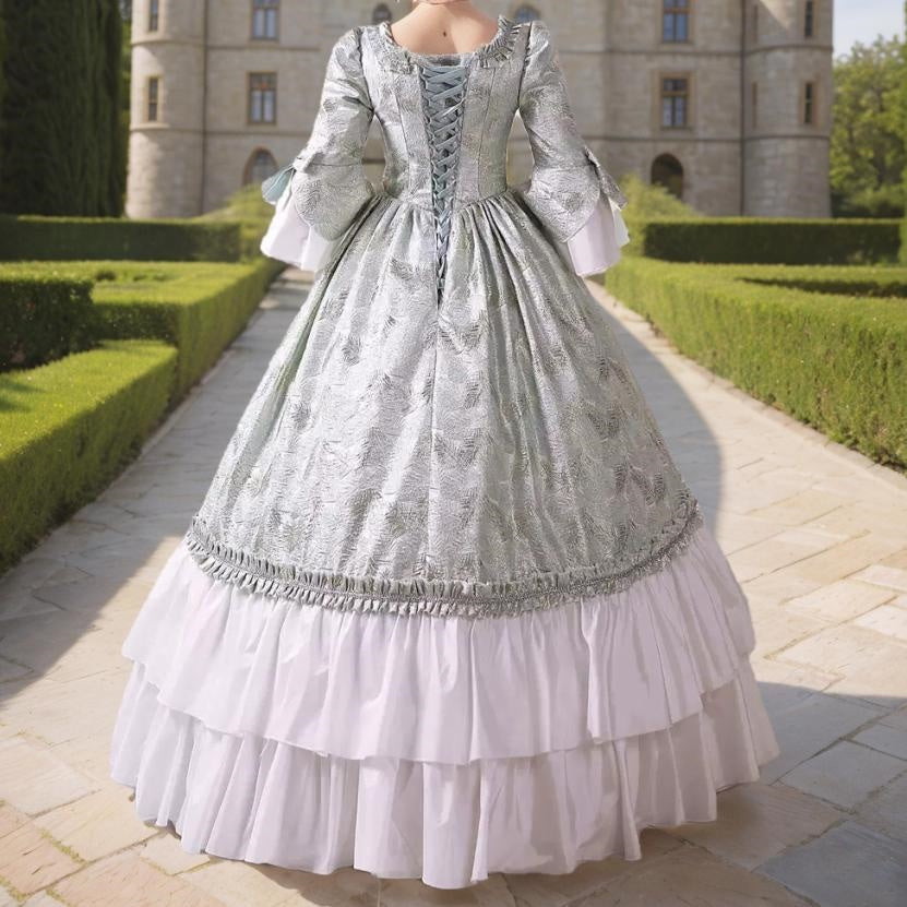 Ball Gown Square Neck 3/4 Length Sleeves Floor-Length Rococo Victorian Party Costume Masquerade Cosplay Prom Dress