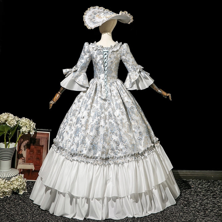Ball Gown Square Neck 3/4 Length Sleeves Floor-Length Rococo Victorian Party Costume Masquerade Cosplay Prom Dress