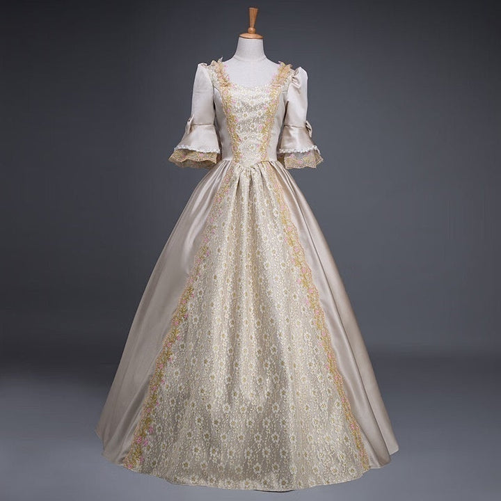 Ball Gown Sweetheart Neck Half Sleeves Floor-Length Rococo Victorian Party Cosplay Costume Masquerade Prom Quinceanera Dress
