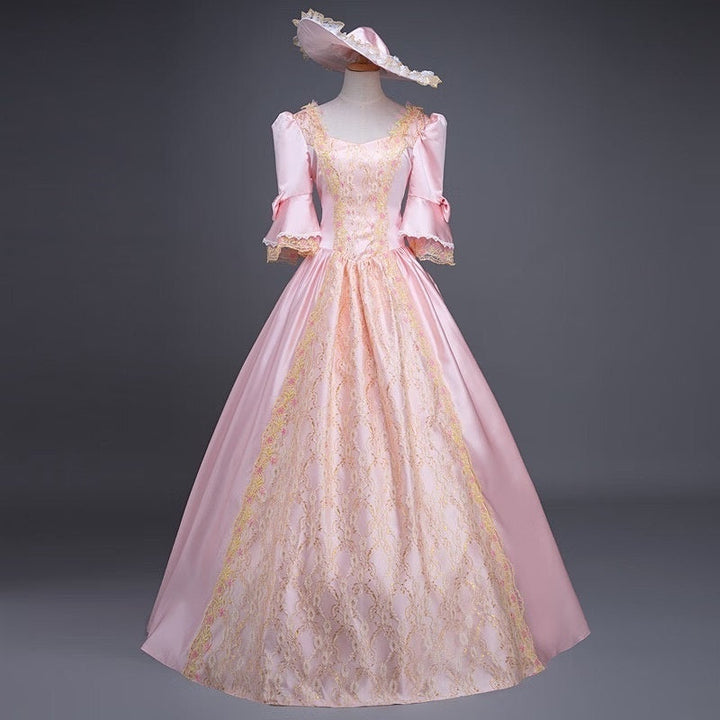 Ball Gown Sweetheart Neck Half Sleeves Floor-Length Rococo Victorian Party Cosplay Costume Masquerade Prom Quinceanera Dress