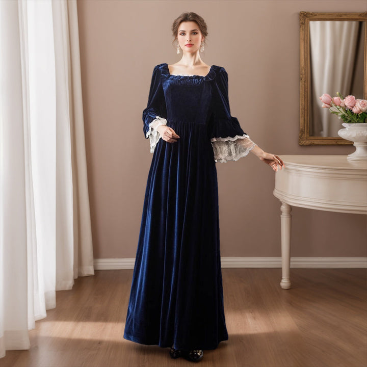 Ball Gown Square Neck 3/4 Length Sleeves Floor Length Royal Halloween Baroque Victorian Party Costume Masquerade Lace Party & Evening Rococo Dress