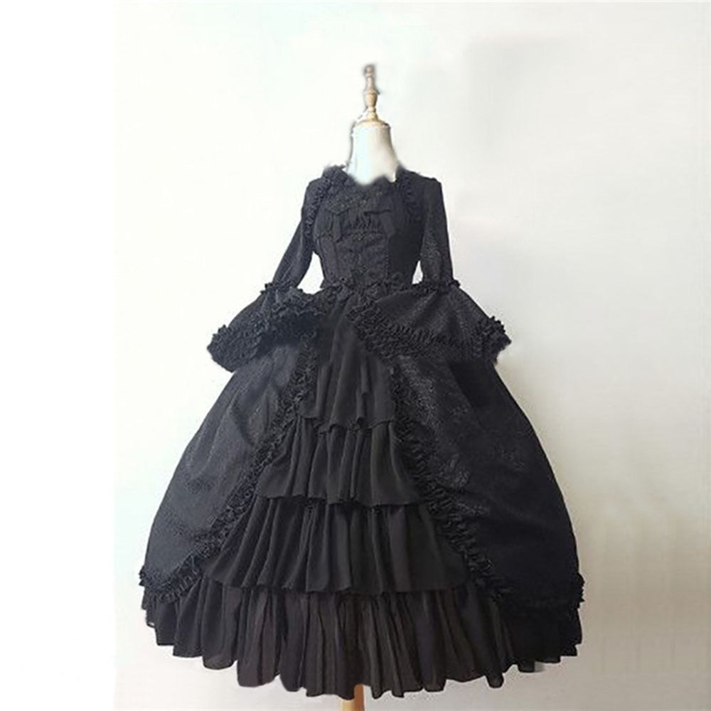 Women's Trumpet Sleeve Lace Bow Masquerade Party & Evening Retro Vintage Gothic Lolita Rococo Dress