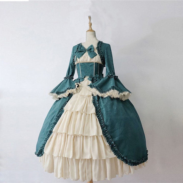 Women's Trumpet Sleeve Lace Bow Masquerade Party & Evening Retro Vintage Gothic Lolita Rococo Dress