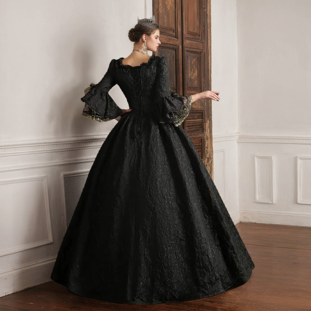 Ball Gown Square Neck 3/4 Length Sleeves Floor-Length Lace Victorian Party Costume Masquerade Cosplay Rococo Prom Quinceanera Dress
