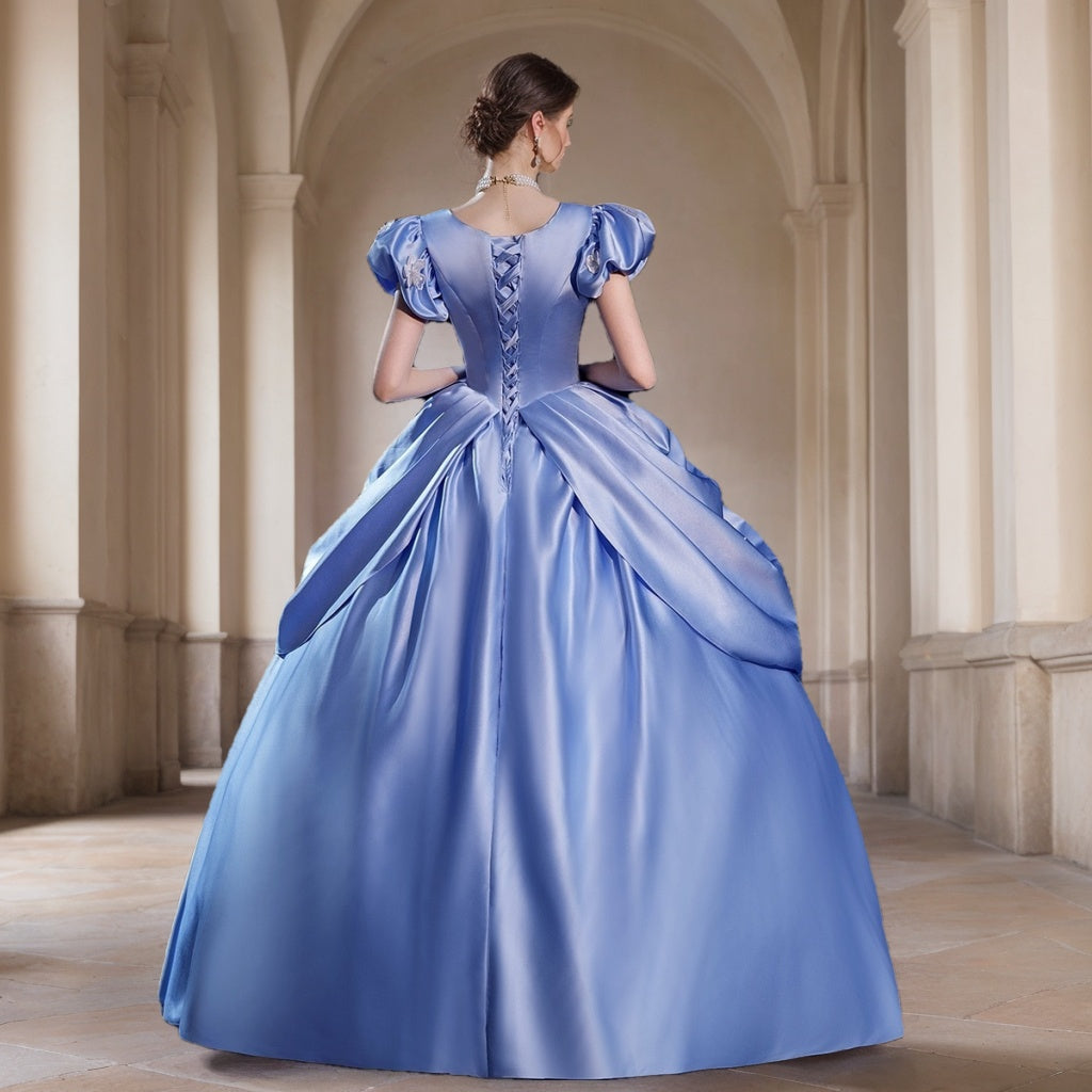 Ball Gown Round Neck Short Sleeves Floor-Length Rococo Victorian Party Cosplay Costume Masquerade Prom Quinceanera Dress