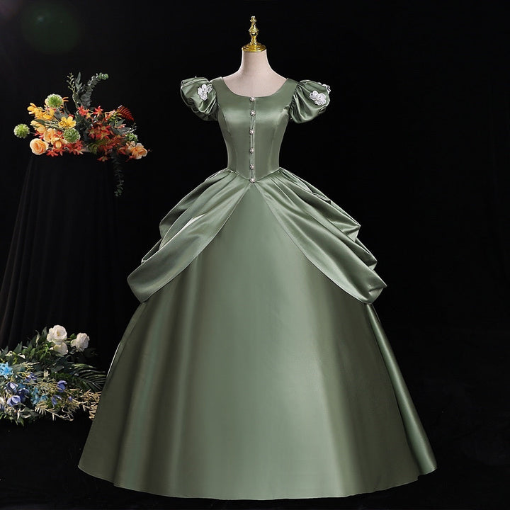 Ball Gown Round Neck Short Sleeves Floor-Length Rococo Victorian Party Cosplay Costume Masquerade Prom Quinceanera Dress