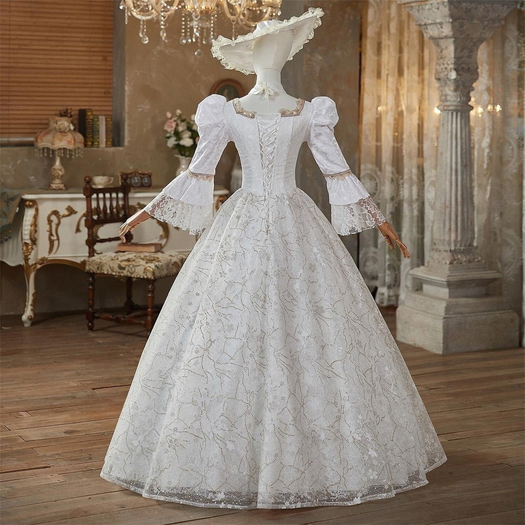 Ball Gown Jewel Neck 3/4 Length Sleeves Floor Length Victorian Party Costume Cosplay Masquerade Lace Party & Evening Rococo Dress